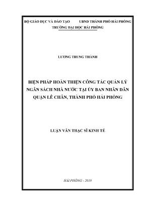 Biện Pháp Hoàn Thiện Quản Lý Ngân Sách Nhà Nước Tại Ủy