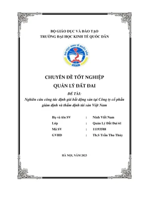 Nghiên cứu công tác định giá bất động sản tại công ty cổ