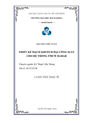 Thiết kế mạch khuyếch đại công suất cho hệ thống FMCW