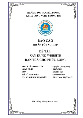 Khóa Luận Tốt Nghiệp CNTT: Xây Dựng Website Quản Lý Ra