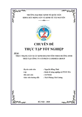 Thực Trạng Phát Triển Sản Xuất Kinh Doanh Tôm Sinh Thái