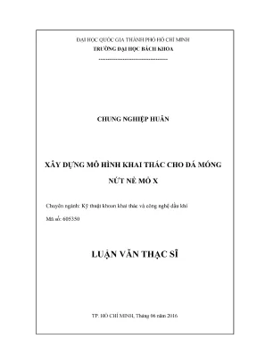 Luận Văn Thạc Sĩ: Mô Hình Khai Thác Đá Móng Nứt Nẻ Mỏ X 
