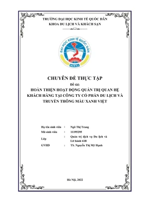 Hoàn thiện quản trị quan hệ khách hàng tại Công ty Du 