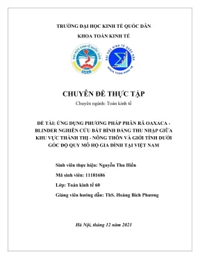 Phương Pháp Oaxaca-Blinder: Nghiên Cứu Bất Bình Đẳng Thu 