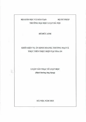 Luận Văn Thạc Sĩ Luật Học: Khởi Kiện Vụ Án Kinh Doanh