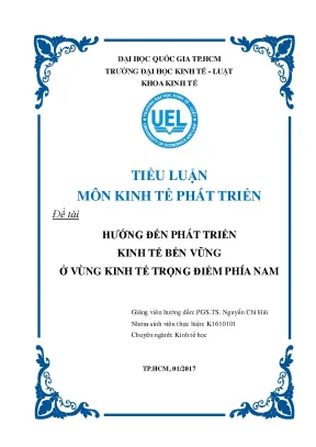 Tiểu luận kinh tế phát triển bền vững tại vùng kinh tế 