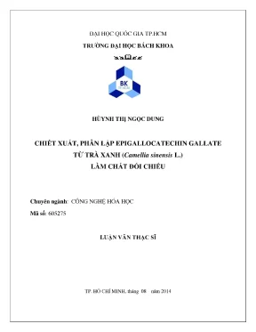 Chiết Xuất Epigallocatechin Gallat Từ Lá Trà Xanh
