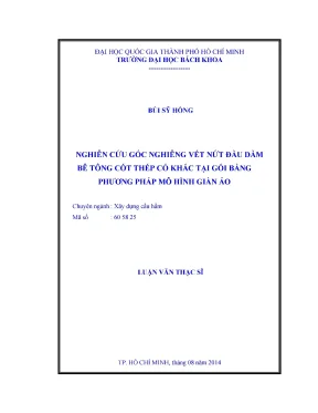 Nghiên cứu góc nghiêng vết nứt đầu dầm bê tông cốt thép 