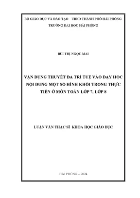 Phương pháp dạy học Toán lớp 7, 8: Ứng dụng thuyết đa