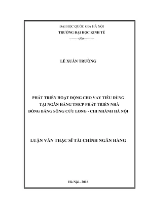 Phát Triển Hoạt Động Cho Vay Tiêu Dùng Tại Ngân Hàng