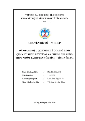 Đánh giá hiệu quả kinh tế mô hình quản lý rừng bền vững 