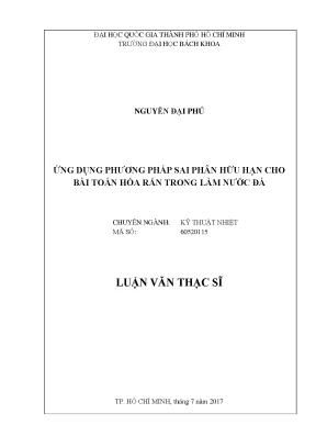 Phương Pháp Sai Phân Hữu Hạn Trong Bài Toán Hóa Rắn Làm 