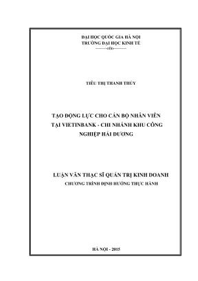 Tạo động lực cho nhân viên tại VietinBank Hải Dương