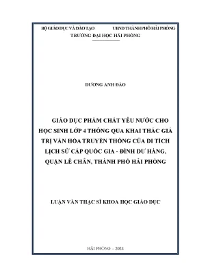 Giáo dục phẩm chất yêu nước cho học sinh lớp 4 qua di 