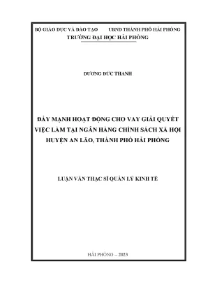 Luận Văn Thạc Sĩ: Giải Pháp Đẩy Mạnh Cho Vay Giải Quyết