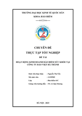 Chuyên đề thực tập tốt nghiệp: Kinh doanh bảo hiểm sức 