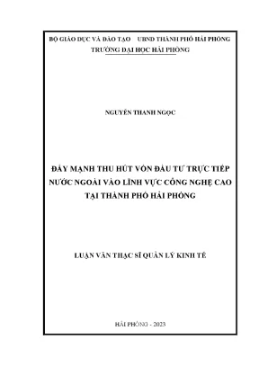 Luận Văn Thạc Sĩ: Chiến Lược Thu Hút FDI Vào Công Nghiệp
