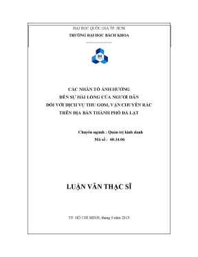 Các yếu tố ảnh hưởng đến sự hài lòng của người dân với