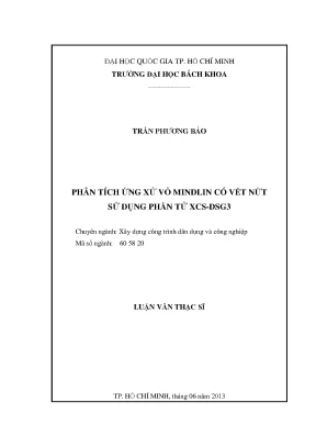Phân Tích Ứng Xử Vỏ Mindlin Có Vết Nứt Sử Dụng Phần Tử