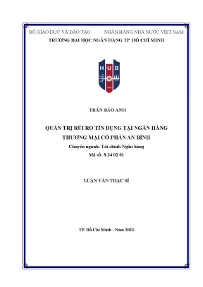Quản Trị Rủi Ro Tín Dụng Hiệu Quả Tại Ngân Hàng TMCP An Bình