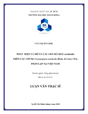 Phát Hiện Và Mô Tả Gen Cassiicolin Trên Chủng