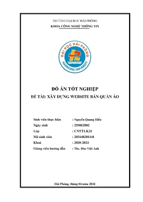 Hướng dẫn xây dựng website bán quần áo - Khóa luận tốt