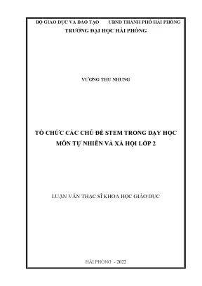 Luận Văn Thạc Sĩ: Tổ Chức Chủ Đề STEM Trong Dạy Học Môn 