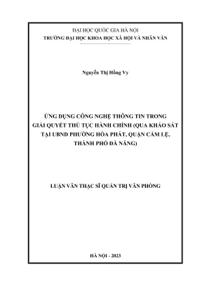 Ứng Dụng Công Nghệ Thông Tin Trong Giải Quyết Thủ Tục