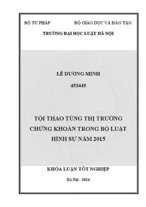 Phân tích tội thao túng thị trường chứng khoán trong Bộ 
