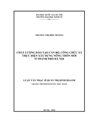 Luận Văn Thạc Sĩ Quản Trị Kinh Doanh: Chất Lượng Đào Tạo