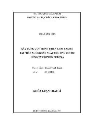 Luận Văn Thạc Sĩ: Xây Dựng Quy Trình Kaizen Tại Phân