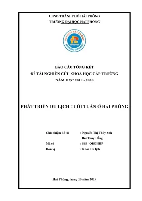 Nghiên cứu phát triển du lịch cuối tuần tại Hải Phòng -