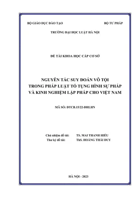 Nguyên tắc suy đoán vô tội trong tố tụng hình sự: Kinh 
