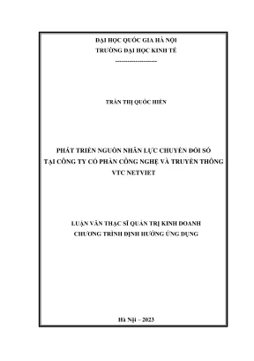 Luận Văn Thạc Sĩ Quản Trị Kinh Doanh: Phát Triển Nguồn