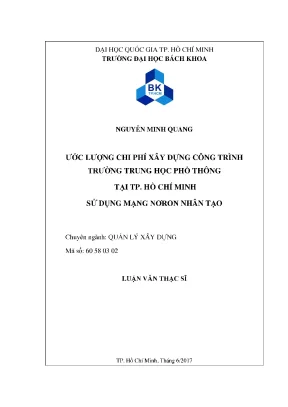 Luận Văn Thạc Sĩ: Ước Lượng Chi Phí Xây Dựng Trường THPT