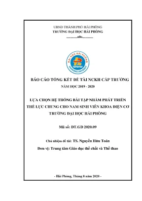 Nghiên cứu hệ thống bài tập phát triển thể lực cho nam 