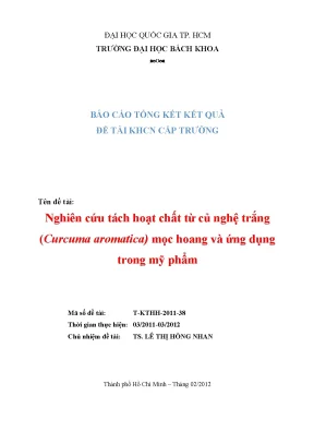 Nghiên cứu tách hoạt chất từ củ nghệ trắng Curcuma