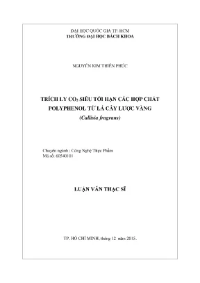 Trích Ly CO2 Siêu Tới Hạn Polyphenol Từ Lá Cây Lược Vàng