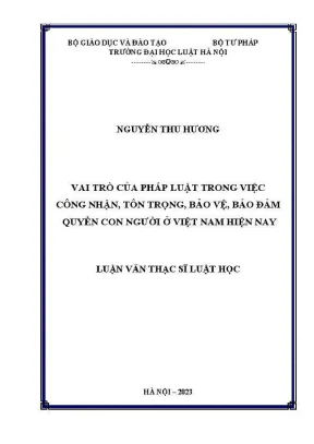 Vai trò của pháp luật trong công nhận và bảo vệ quyền