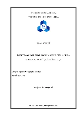 Luận Văn Thạc Sĩ: Bán Tổng Hợp Dẫn Xuất Alpha Mangostin