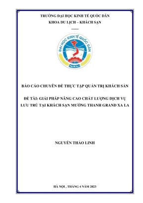 Giải pháp nâng cao chất lượng dịch vụ lưu trú tại khách 
