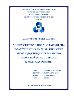 Nghiên cứu tổng hợp xúc tác Co-Ni-Mo trên Al2O3 cho quá 