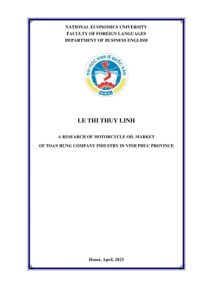 Nghiên cứu thị trường dầu nhớt xe máy của Công ty Toàn