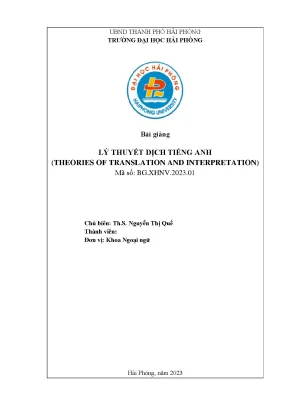 Lý Thuyết Dịch Tiếng Anh: Bài Giảng Chi Tiết Và Dễ Hiểu