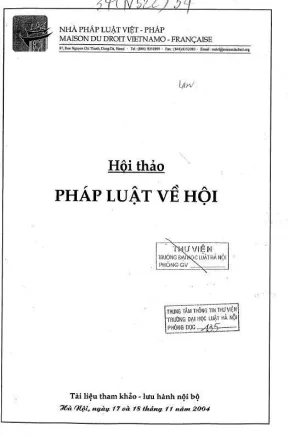 Kỷ yếu hội thảo khoa học pháp luật về hội: Tổng hợp và