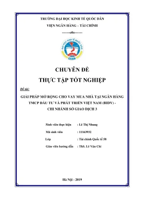 Giải pháp mở rộng cho vay mua nhà tại BIDV Chi nhánh Sở 