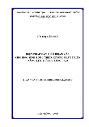 Biện pháp dạy viết đoạn văn cho học sinh lớp 3 phát