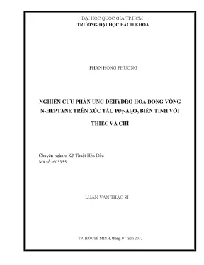 Nghiên Cứu Phản Ứng Dehydro Hóa Đóng Vòng Nhptane Trên 