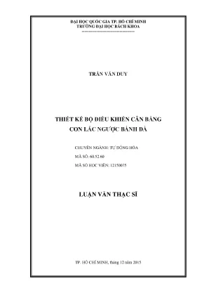 Thiết kế bộ điều khiển cân bằng con lắc ngược bánh đà - 