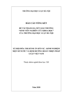Nghiên cứu xã hội hóa thi hành án dân sự: Kinh nghiệm